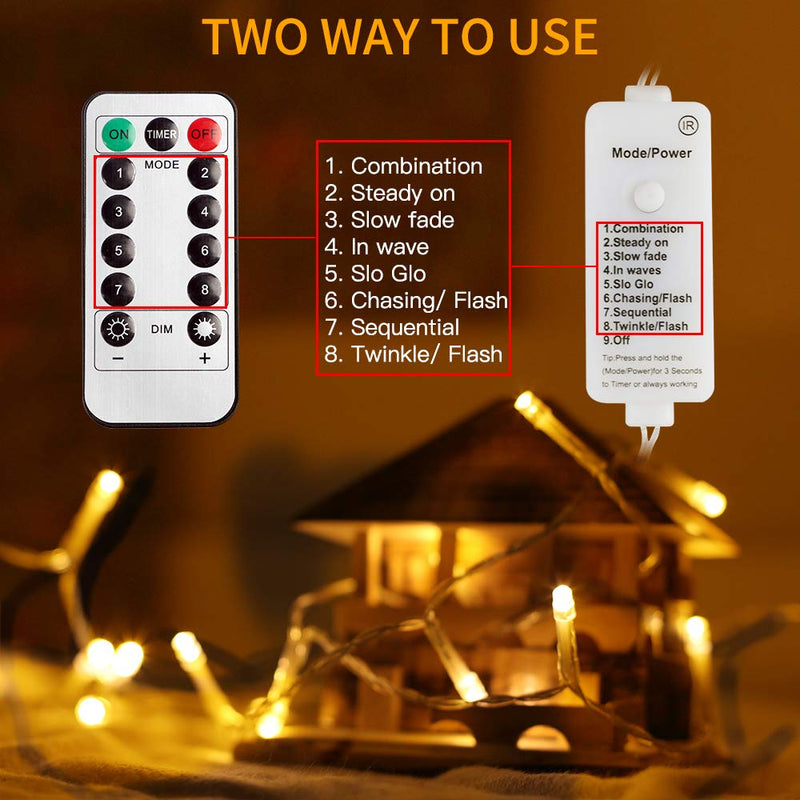 Outdoor Fairy Lights Mains Powered 72FT 200 LEDs