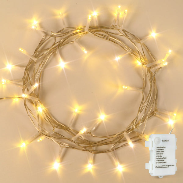 KooPower Battery-powered 5m/16.5ft 50-LED Outdoor Fairy Lights with Timer ( 2 Pack )