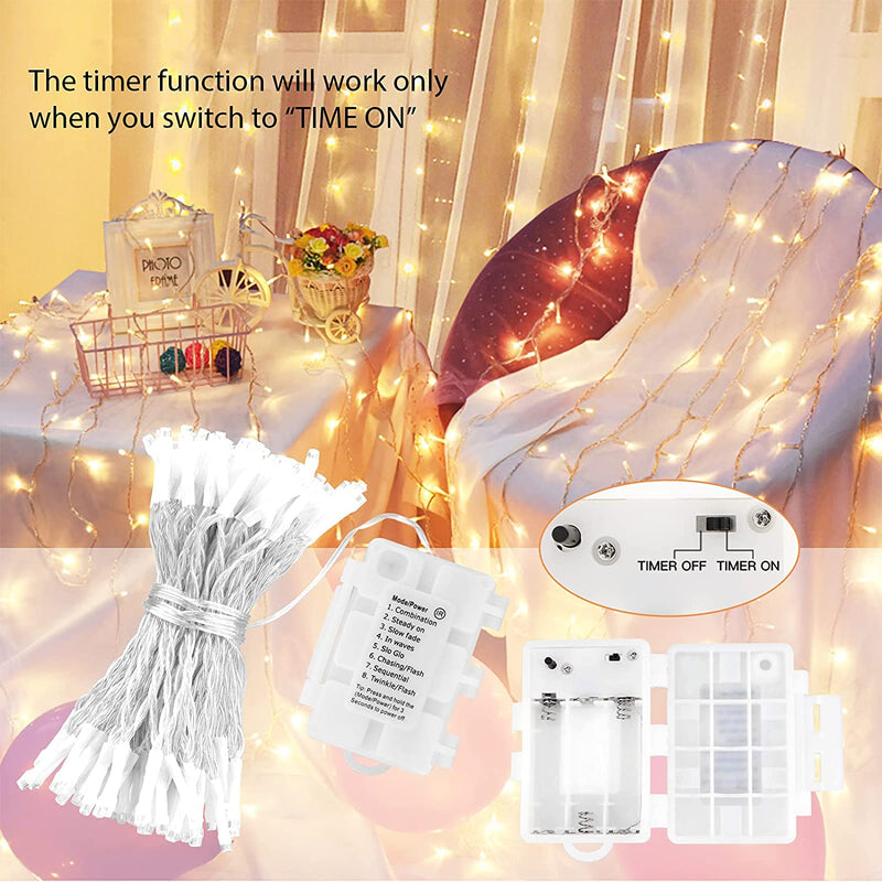 100er LED Lichterkette warmweiß koppelbar transparentes Kabel Essential Serie